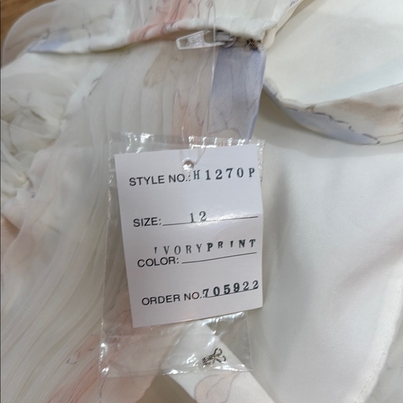 David’s Bridal 12 Ivory Print Tulle Flower Girl Dress Wedding Formal - Picture 7 of 8